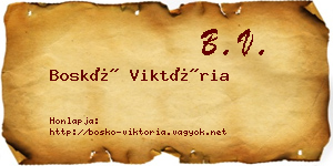 Boskó Viktória névjegykártya